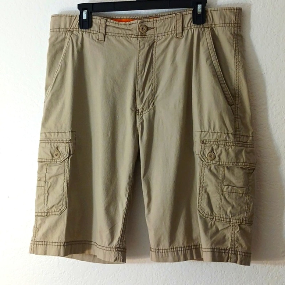Wear First Then Tell The Difference Cargo Shorts Sz 36 TAN Safari Cargo Gorpcore